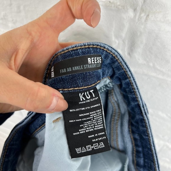 Kut from the Kloth Women's Ankle Cropped Straight Leg Jeans High Rise Size 24 - Picture 4 of 5